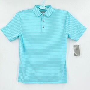PGA Tour Men's UPF Moisture Wicking Stretch Light Teal Polo Shirt Size Small NWT